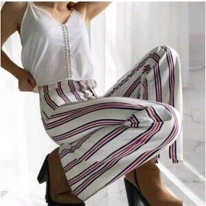 NWT ASOS Design Tall Full Length Flare Striped Jeans Size 25/36